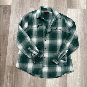 Wolverine Forest Green Plaid Button Down Shirt
